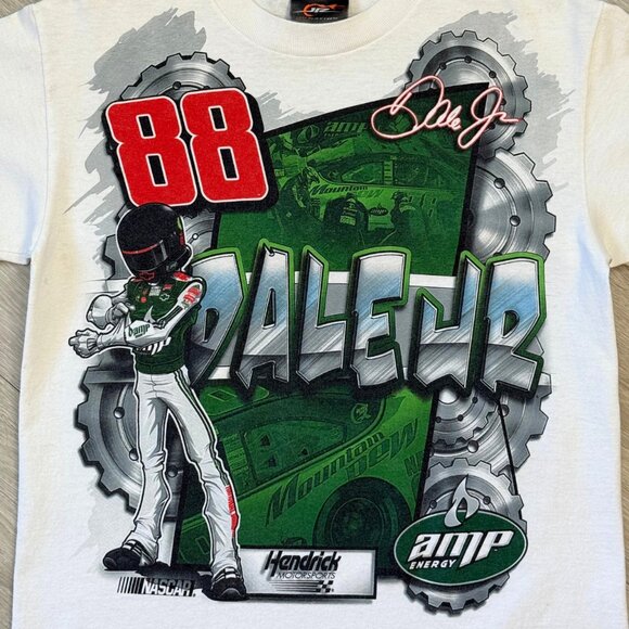 2009 NASCAR Dale Earnhardt Jr. #88 AMP Energy White T-Shirt - Size Youth Medium - Picture 3 of 11